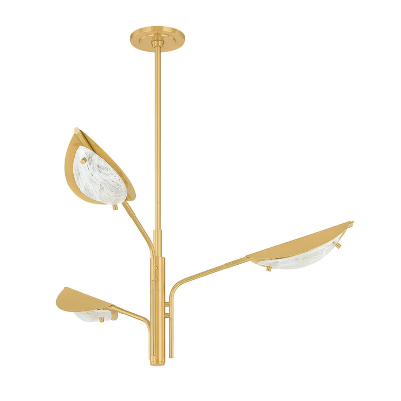 Hudson Valley 7503-AGB Three Light Chandelier, Aged Brass