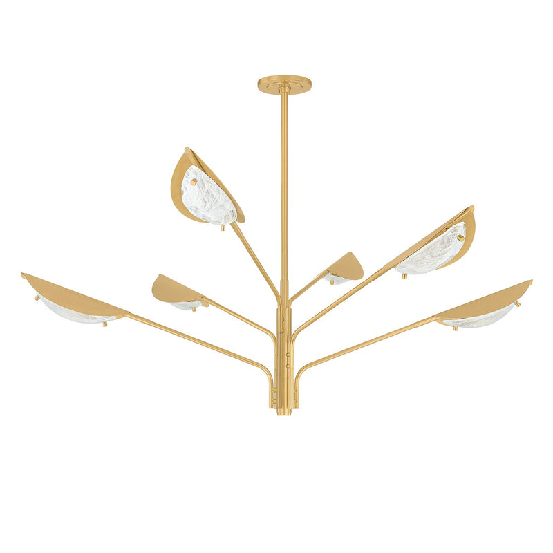 Hudson Valley 7506-AGB Six Light Chandelier, Aged Brass