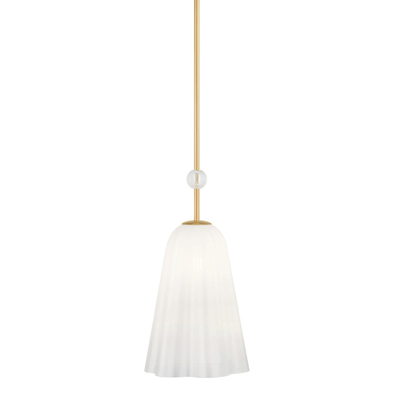 Hudson Valley 7810-AGB One Light Pendant, Aged Brass