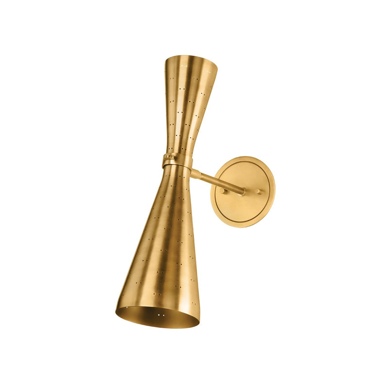 Hudson Valley 8122-AGB Two Light Wall Sconce, Aged Brass