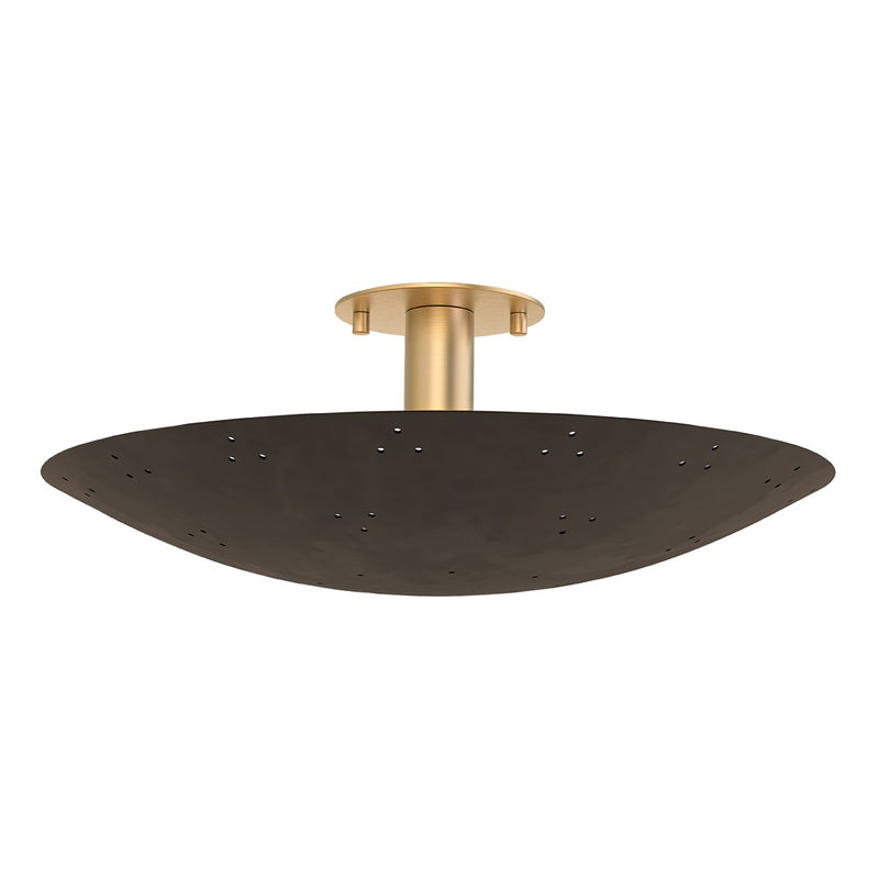 Hudson Valley 8718-VB/BRZ Three Light Flush Mount, Vintage Brass/Bronze