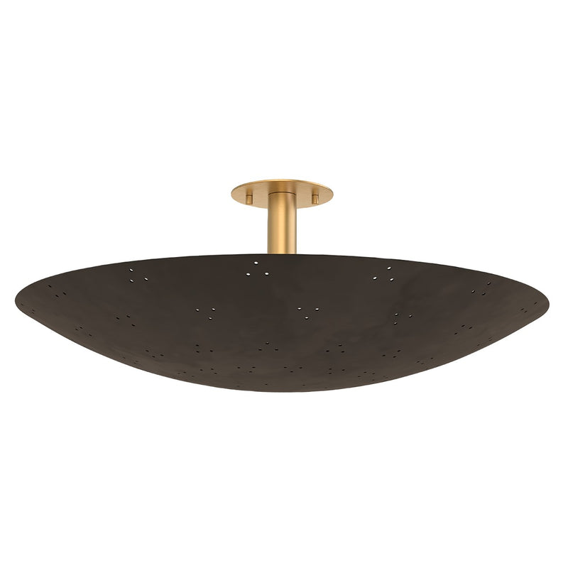 Hudson Valley 8728-VB/BRZ Three Light Flush Mount, Vintage Brass/Bronze