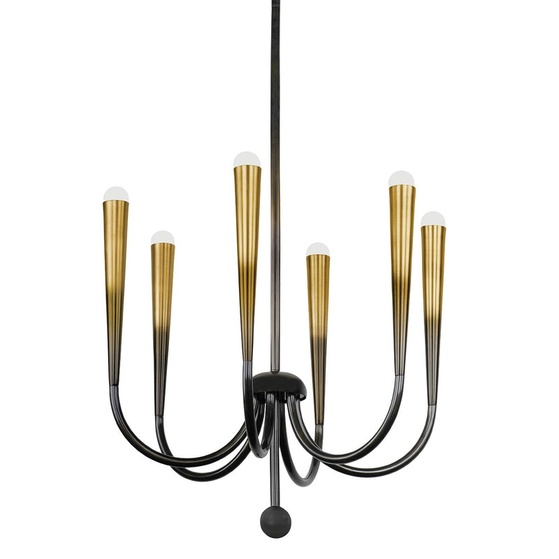 Hudson Valley CB3846-GB Six Light Chandelier, Gradient Brass