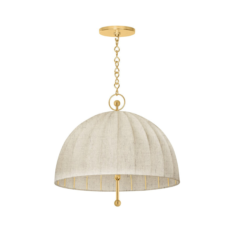 Hudson Valley CB5851-AGB One Light Pendant, Aged Brass