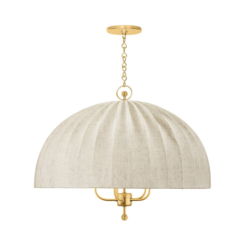 Hudson Valley CB5855-AGB Five Light Chandelier, Aged Brass