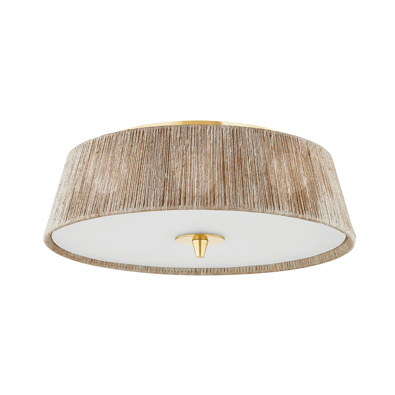 Hudson Valley CB9518-AGB Three Light Semi Flush Mount, Aged Brass