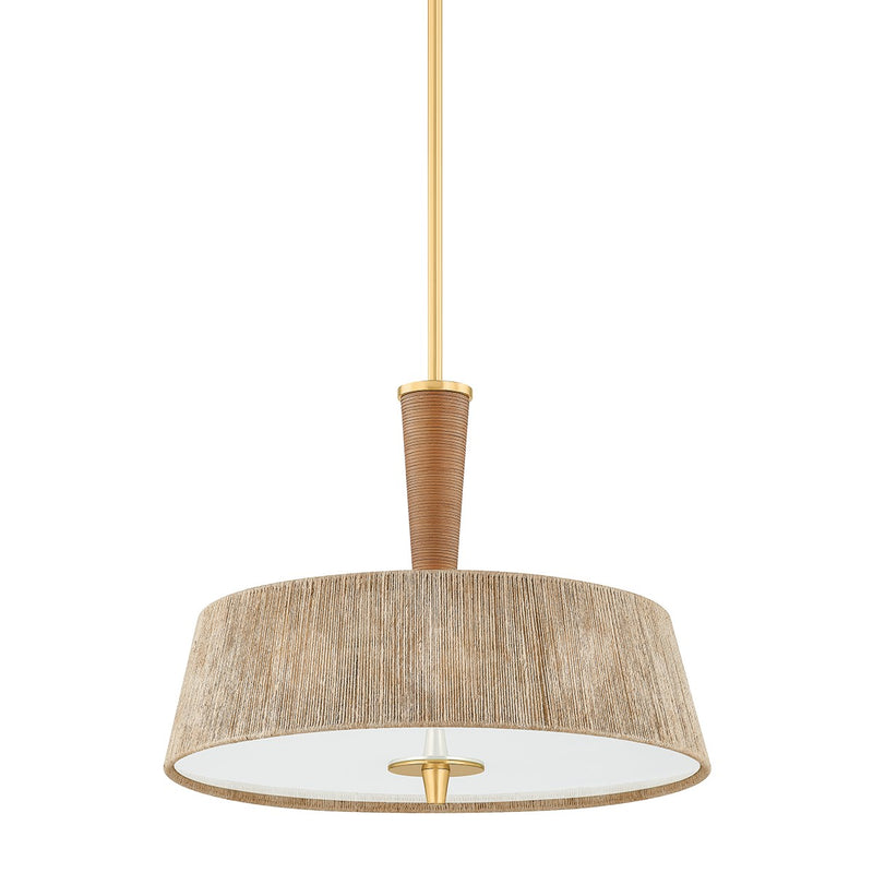 Hudson Valley CB9522-AGB Three Light Pendant, Aged Brass