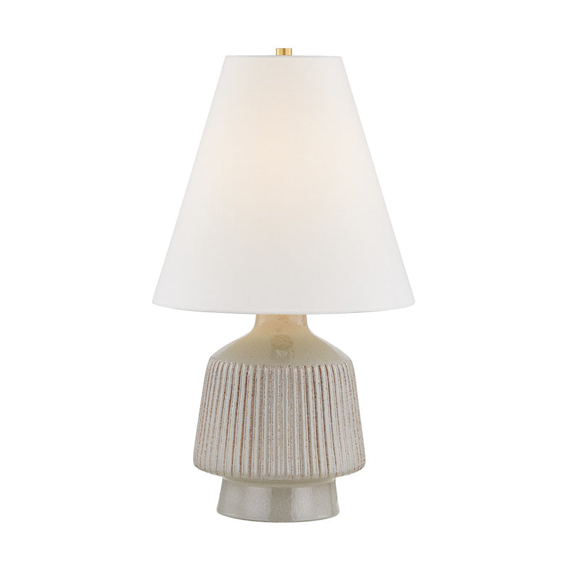 Hudson Valley CBL5128-AGB/CCN One Light Table Lamp, Aged Brass/Ceramic Coccon