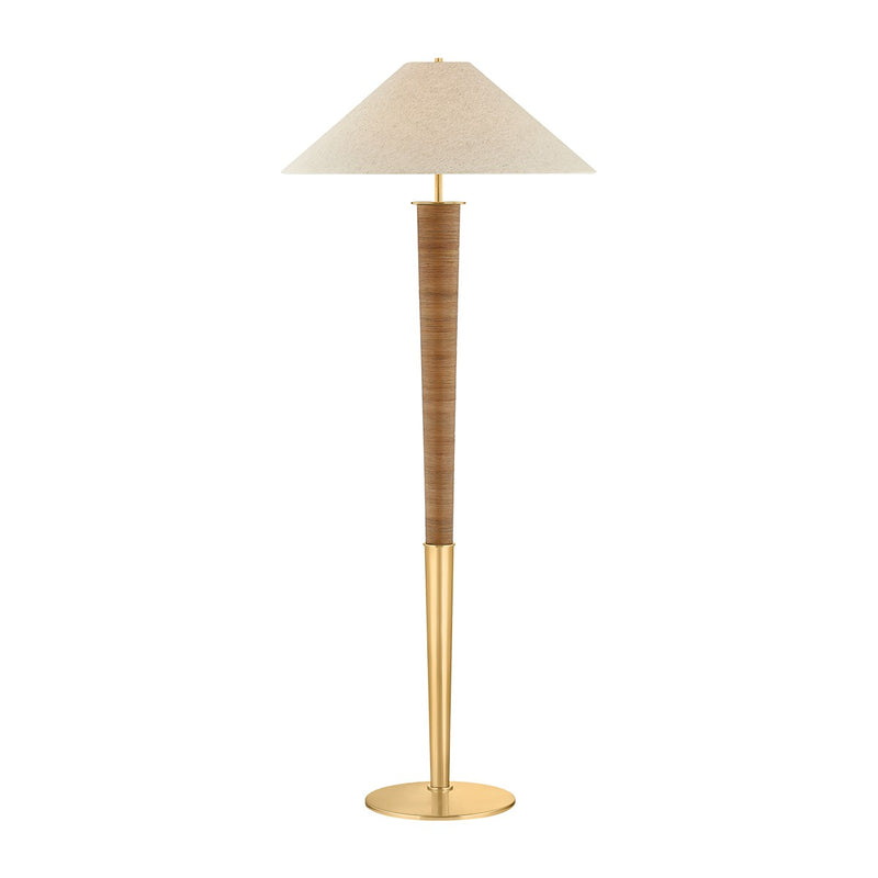 Hudson Valley CBL6524-AGB One Light Floor Lamp, Aged Brass