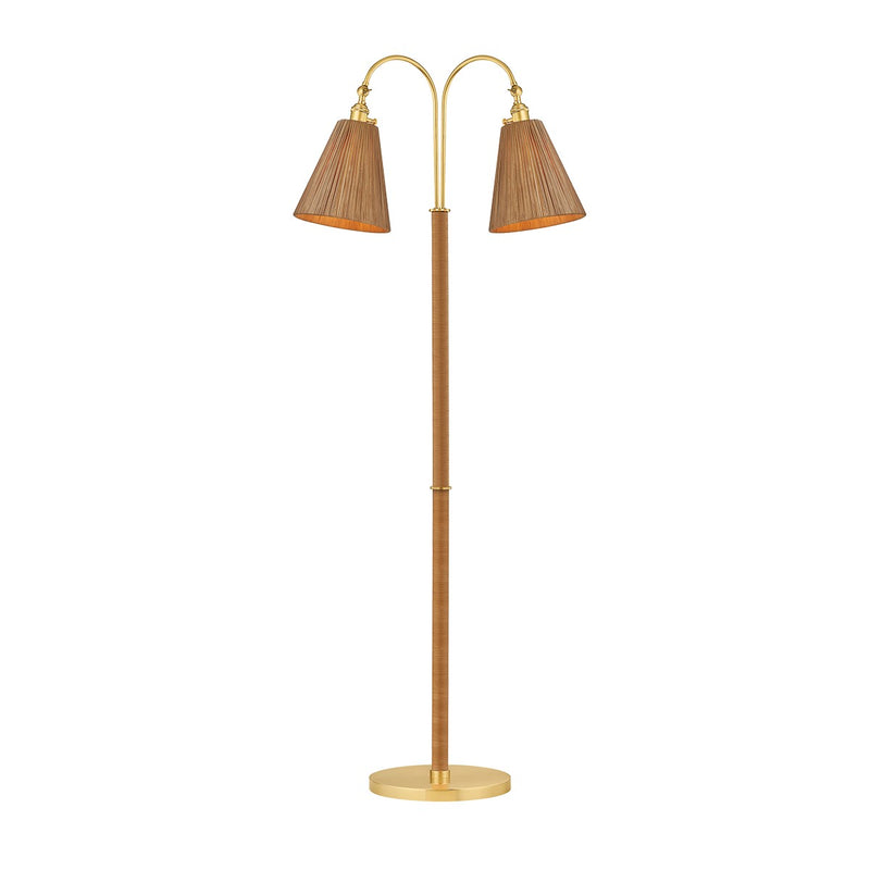 Hudson Valley L2168-AGB Two Light Floor Lamp, Aged Brass