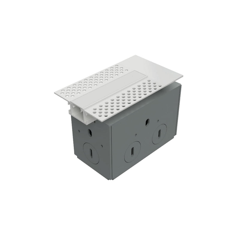 W.A.C. Lighting LED-T-RBOX4-WT Recessed Mounted Mud-In Channel Wiring Box, White