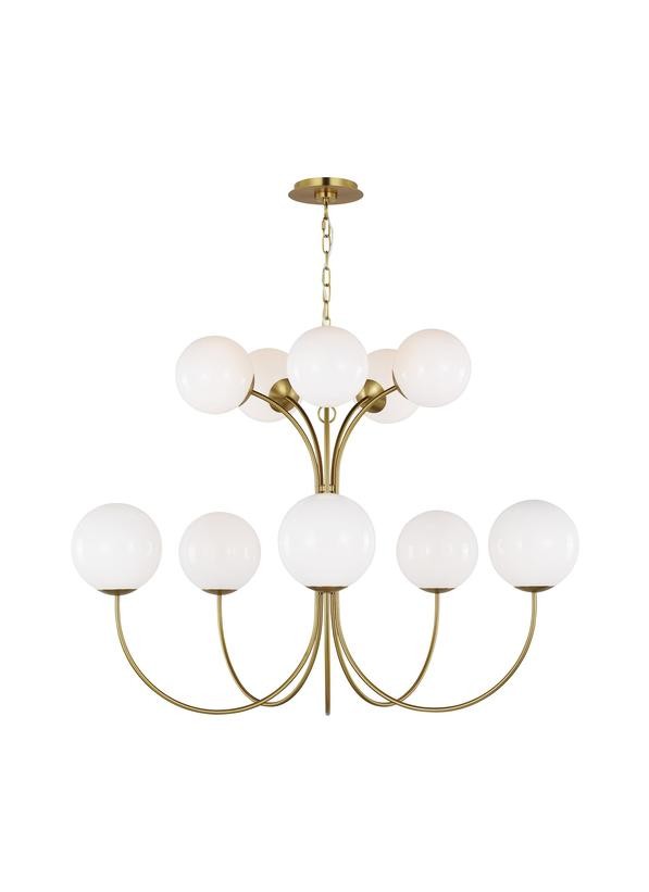 Visual Comfort Studio KSC11210BBS Ten Light Chandelier, Burnished Brass