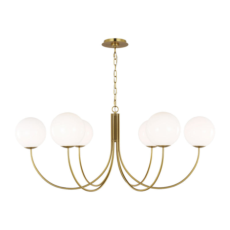 Visual Comfort Studio KSC1146BBS Six Light Chandelier, Burnished Brass