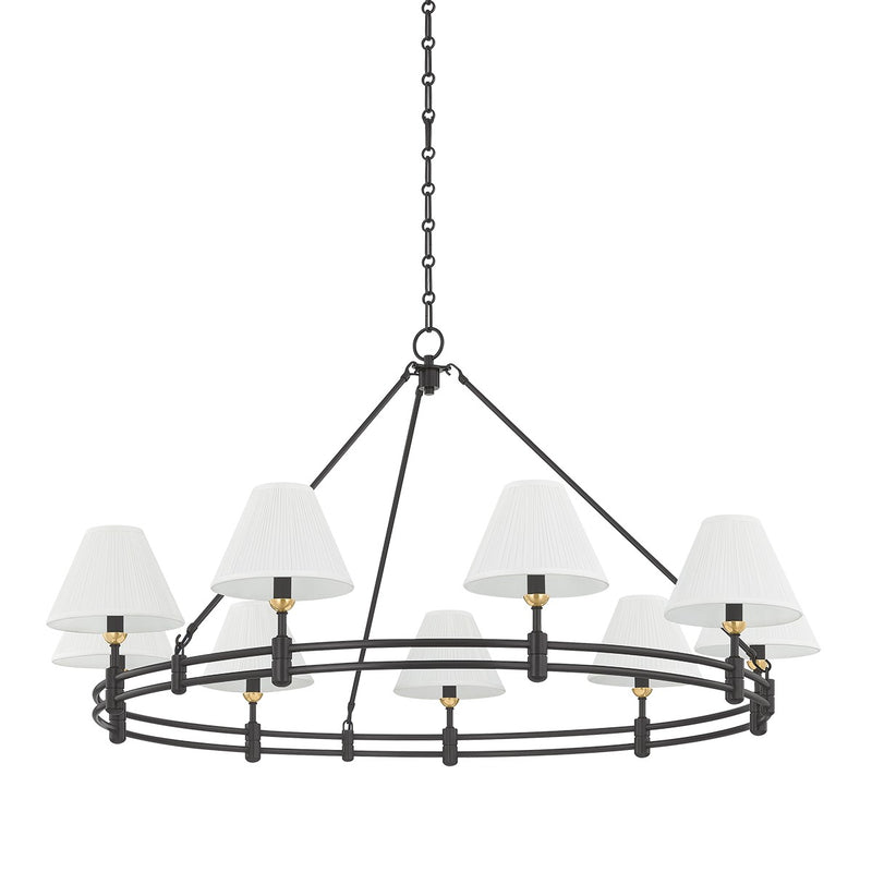 Hudson Valley MDS1801-AGB/DB Nine Light Chandelier, Aged Brass/Distressed Bronze