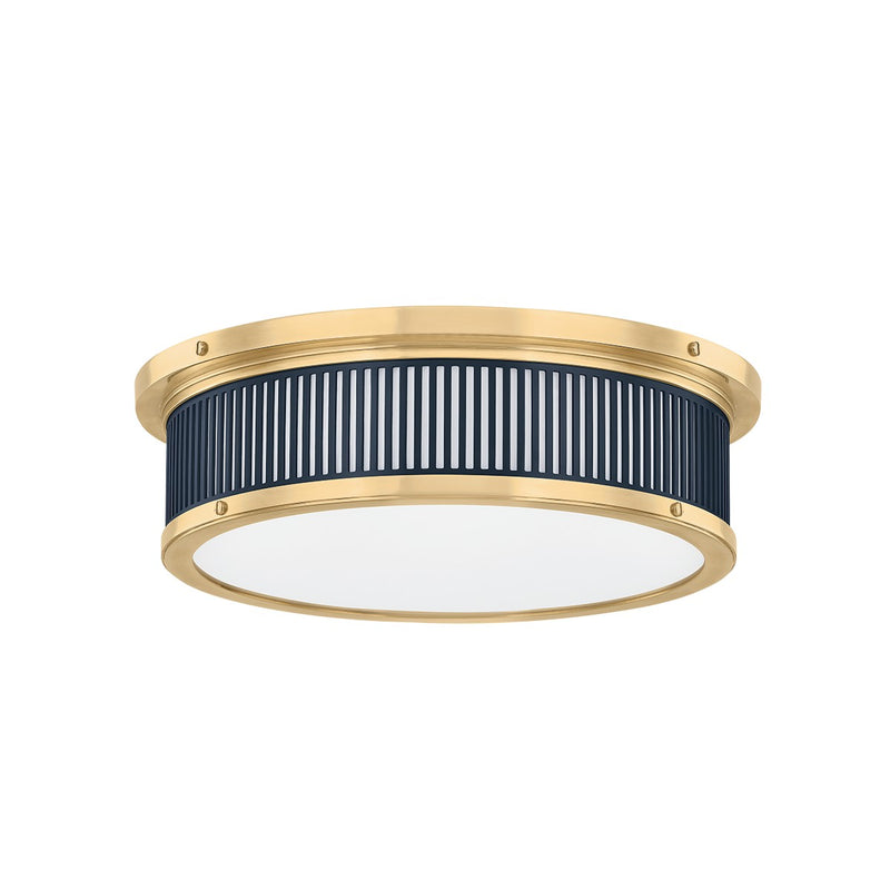 Hudson Valley MDS1901-AGB/DBL LED Flush Mount, Aged Brass/Distressed Bronze