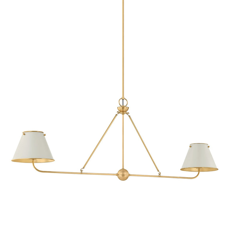 Hudson Valley MDS2001-AGB/OW Two Light Linear, Aged Brass/Off-White