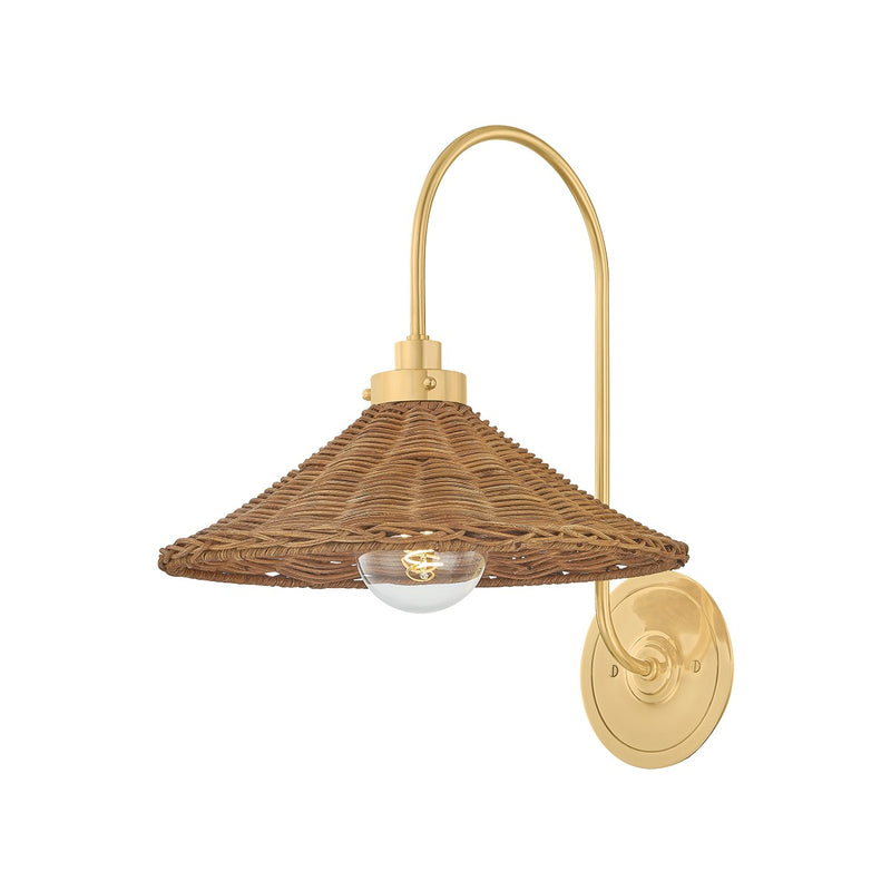 Hudson Valley MDS2100-AGB One Light Wall Sconce, Aged Brass