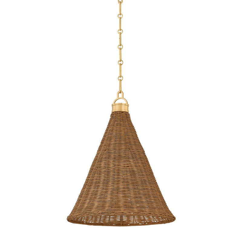 Hudson Valley MDS2102-AGB One Light Pendant, Aged Brass