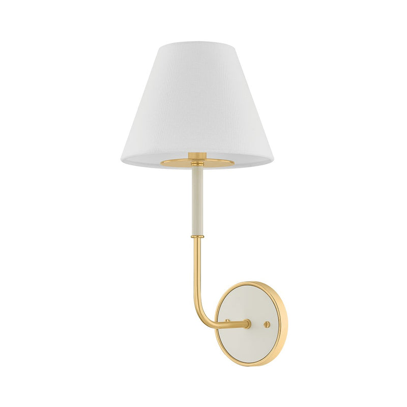 Hudson Valley MDS2200-AGB/OW One Light Wall Sconce, Aged Brass/Off-White
