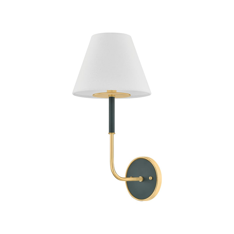 Hudson Valley MDS2200-AGB/SSG One Light Wall Sconce, Aged Brass/Soft Studio Green