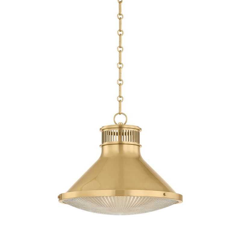 Hudson Valley MDS2405-AGB One Light Pendant, Aged Brass