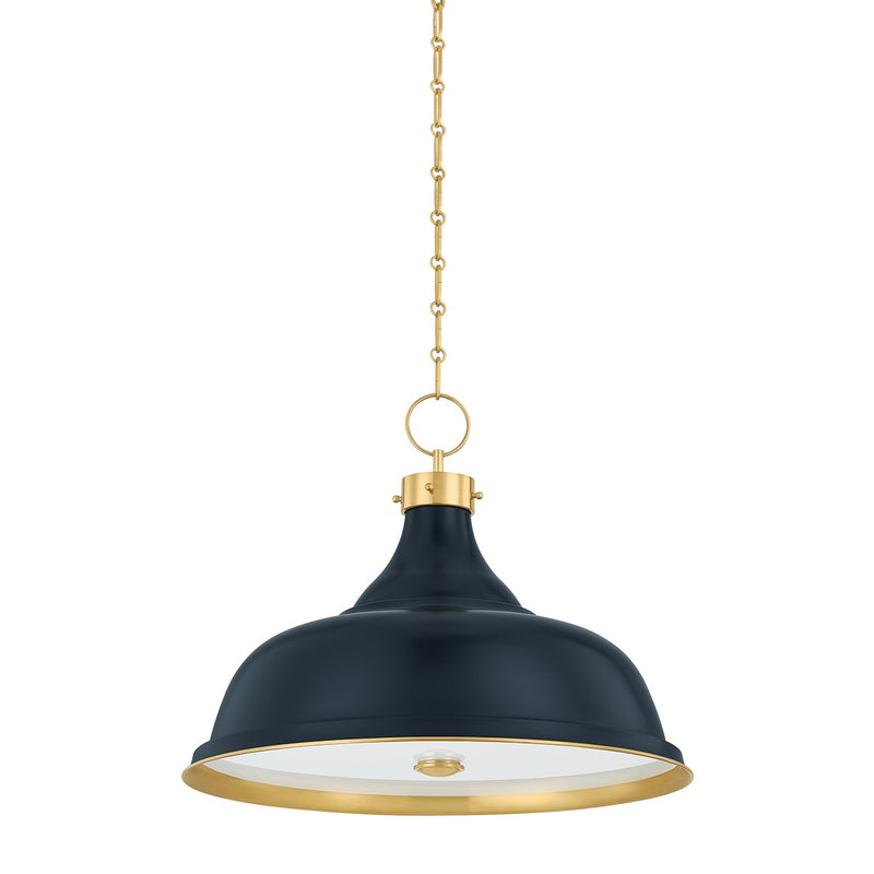 Hudson Valley MDS300L-AGB/DBL Four Light Pendant, Aged Brass/Distressed Bronze