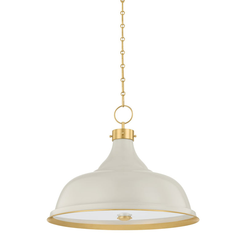 Hudson Valley MDS300L-AGB/OW Four Light Pendant, Aged Brass/Off-White