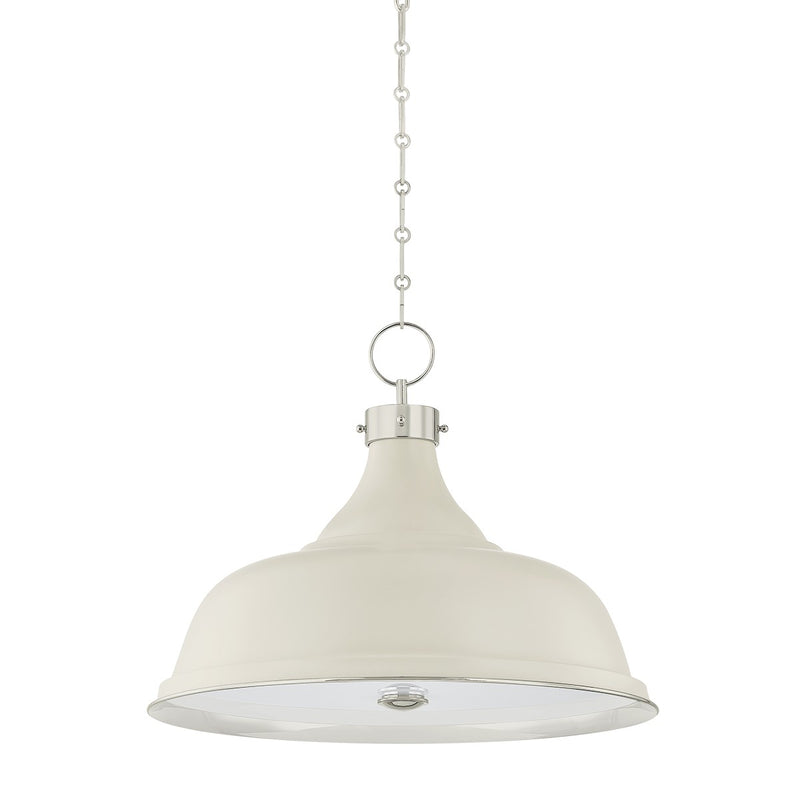 Hudson Valley MDS300L-PN/OW Four Light Pendant, Polished Nickel/Off-White