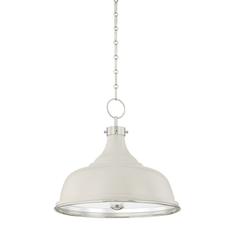 Hudson Valley MDS300-PN/OW Three Light Pendant, Polished Nickel/Off-White