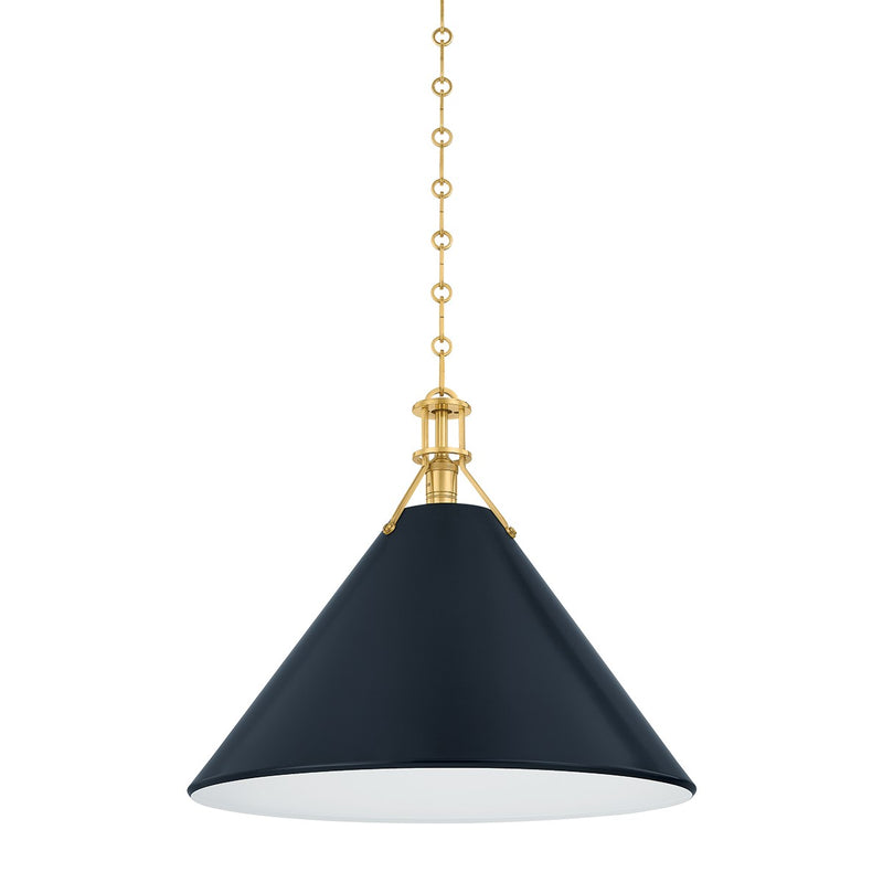 Hudson Valley MDS352L-AGB/DBL One Light Pendant, Aged Brass/Distressed Bronze