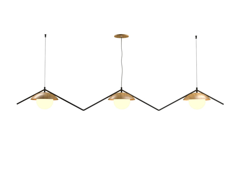 Accord Lighting 1516.09 Three Light Pendant, Louro Freijo