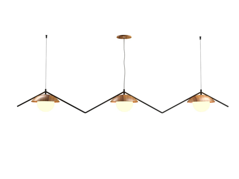 Accord Lighting 1516.12 Three Light Pendant, Teak