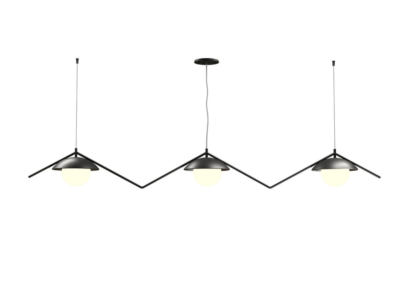 Accord Lighting 1516.44 Three Light Pendant, Charcoal