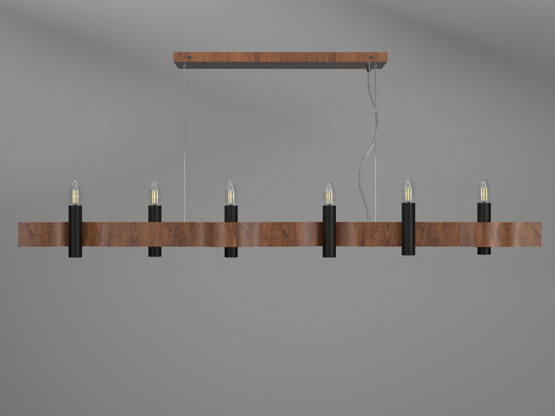 Accord Lighting 1518.06 Six Light Pendant, Imbuia