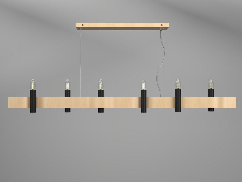 Accord Lighting 1518.34 Six Light Pendant, Maple