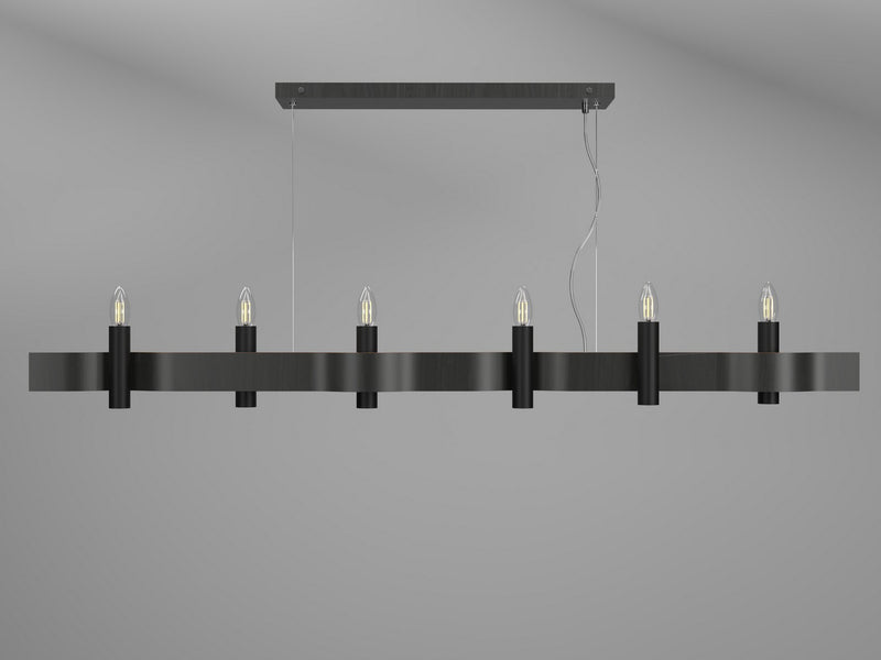 Accord Lighting 1518.44 Six Light Pendant, Charcoal