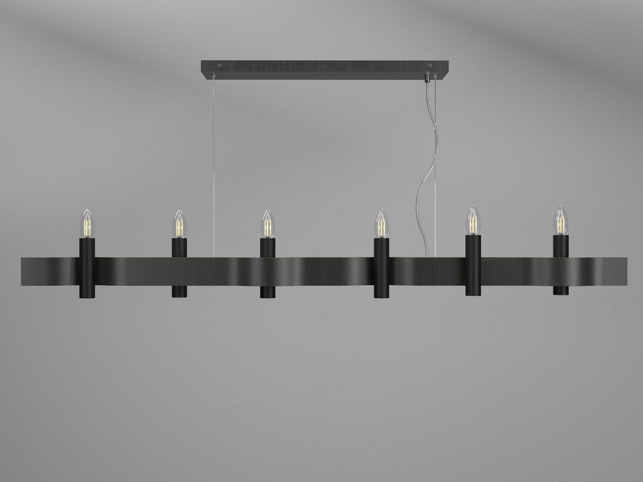 Accord Lighting 1518.44 Six Light Pendant, Charcoal