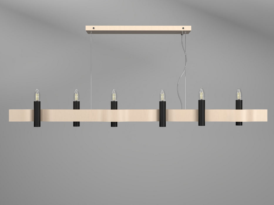 Accord Lighting 1518.48 Six Light Pendant, Organic Cappuccino