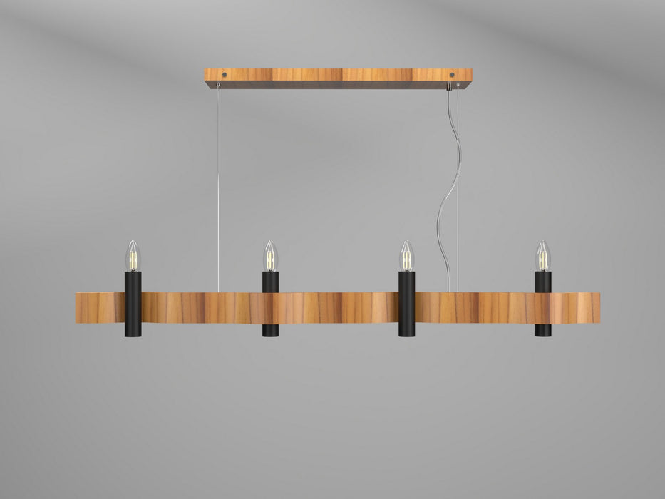 Accord Lighting 1523.12 Four Light Pendant, Teak