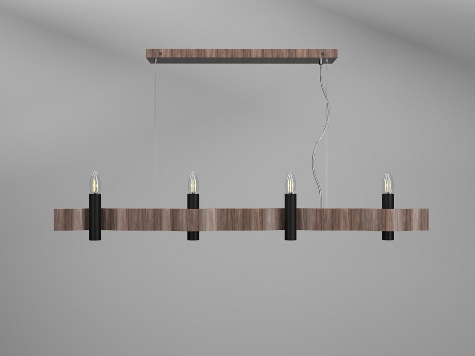Accord Lighting 1523.18 Four Light Pendant, American Walnut