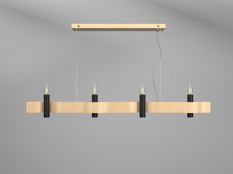 Accord Lighting 1523.34 Four Light Pendant, Maple
