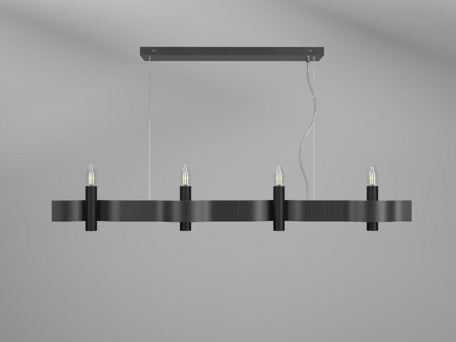 Accord Lighting 1523.44 Four Light Pendant, Charcoal