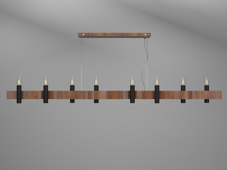 Accord Lighting 1524.06 Eight Light Pendant, Imbuia