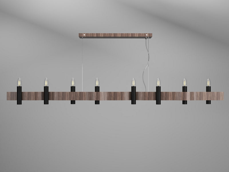 Accord Lighting 1524.18 Eight Light Pendant, American Walnut