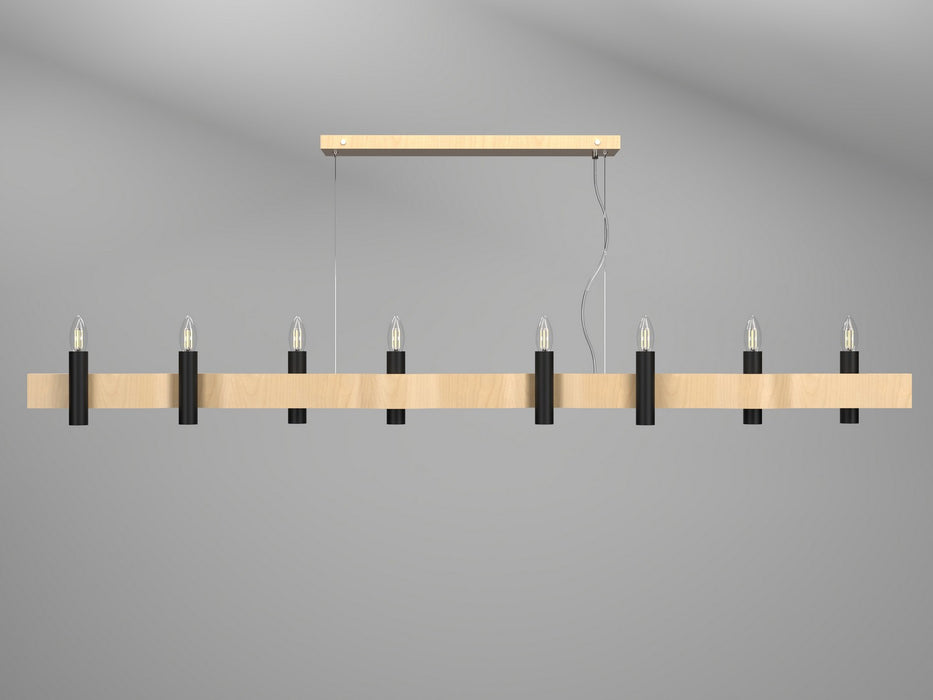 Accord Lighting 1524.34 Eight Light Pendant, Maple