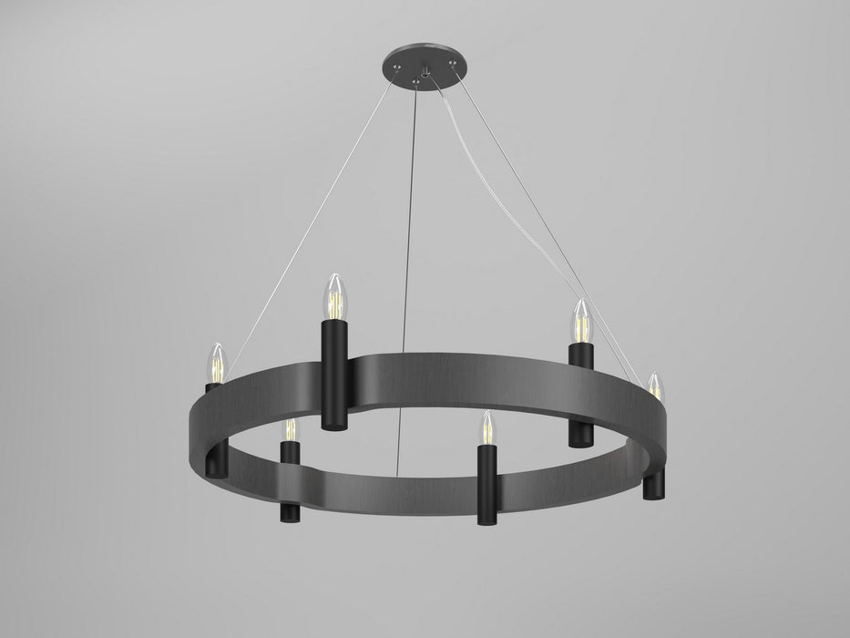 Accord Lighting 1525.50 Six Light Pendant, Organic Grey