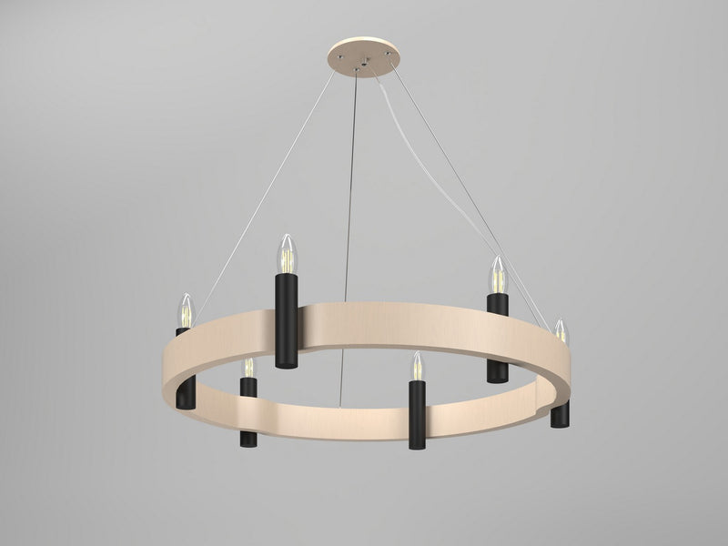 Accord Lighting 1526.48 Six Light Pendant, Organic Cappuccino
