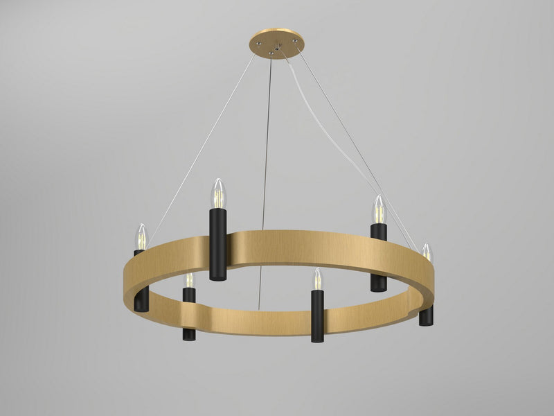 Accord Lighting 1526.49 Six Light Pendant, Organic Gold