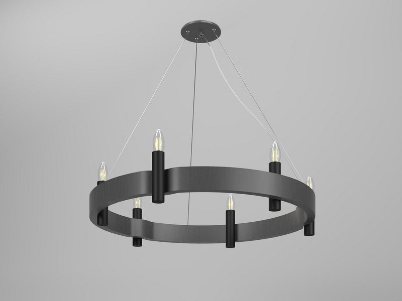 Accord Lighting 1526.50 Six Light Pendant, Organic Grey