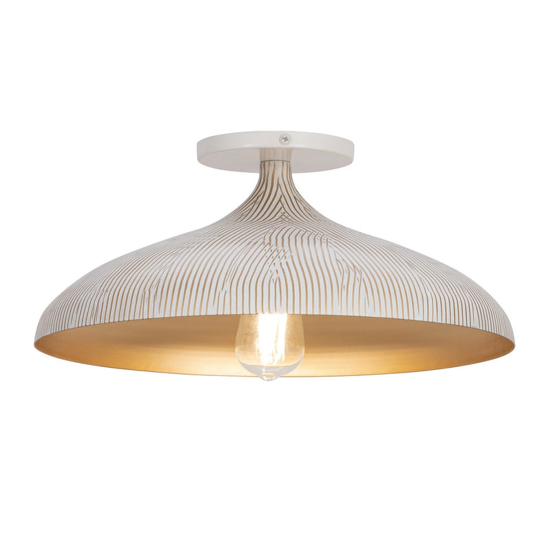 Maxim 10910WTGLD One Light Flush Mount, White/Gold